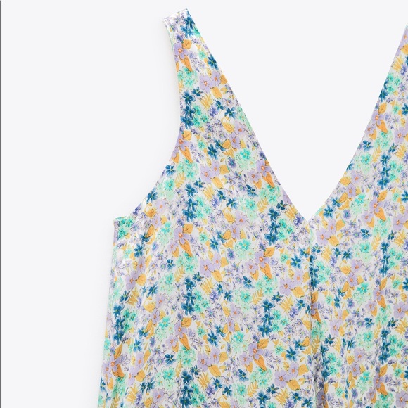 Zara Floral Printed Maxi Satin Slip Dress - Picture 4 of 4